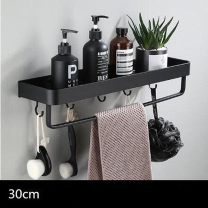 Skorter | Black bathroom shelf made of space aluminum for wall mounting