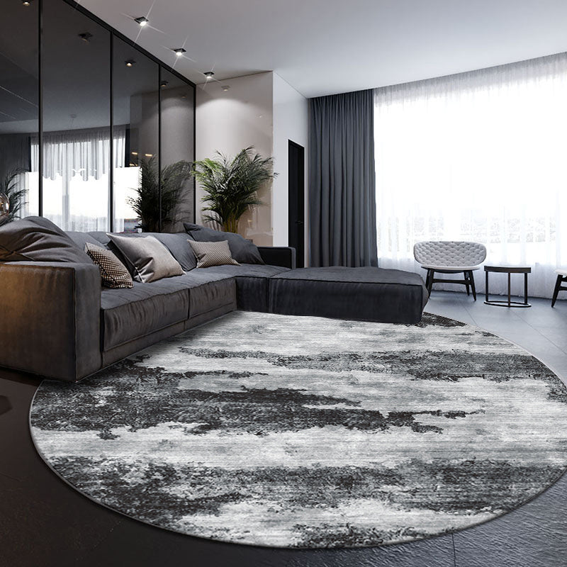 Skorter | Cozy abstract print rug multicolored polypropylene area rug non-slip backing easy care indoor rug for living room