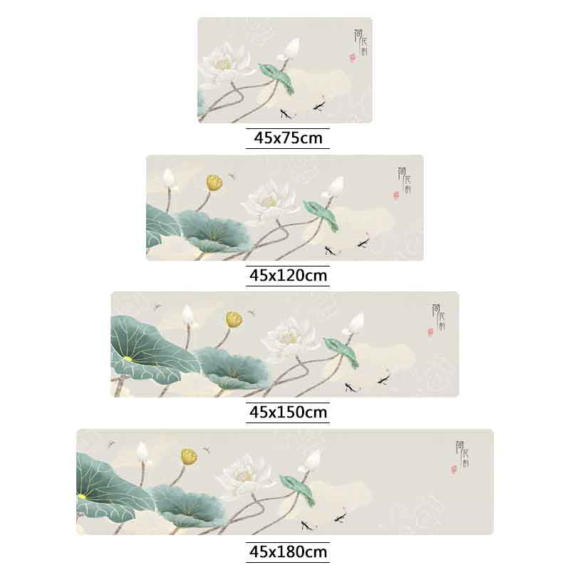 Skorter | Chinoiserie Floral Printed Rug Multicolor PVC Area Rug Non-Slip Back Pet-Friendly Indoor Rug for Bedroom