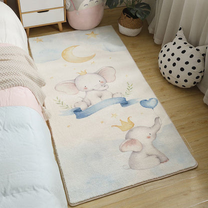 Skorter | Beautiful Bedroom Rug Multicolor Cartoon Pattern Indoor Rug Synthetic Non-Slip Stain-Resistant Rug