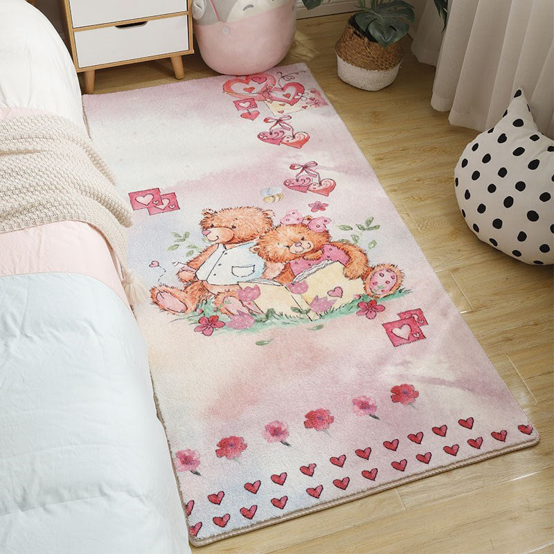 Skorter | Beautiful Bedroom Rug Multicolor Cartoon Pattern Indoor Rug Synthetic Non-Slip Stain-Resistant Rug