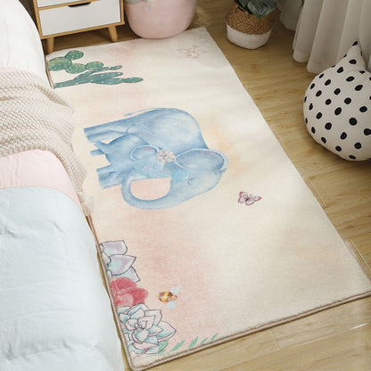 Skorter | Beautiful Bedroom Rug Multicolor Cartoon Pattern Indoor Rug Synthetic Non-Slip Stain-Resistant Rug