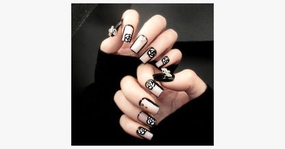 Skorter | Black Rose Transparent Nails