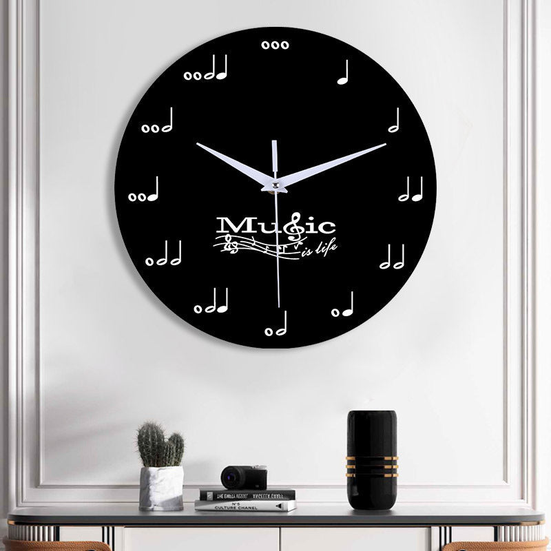 Skorter | Music notes wall decoration quiet round clock