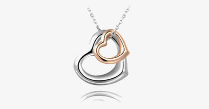 Skorter | Double Heart Gold-Silver Coating Pendant - Fashionable Lobster Clasp Gold-Plated Pendant for You