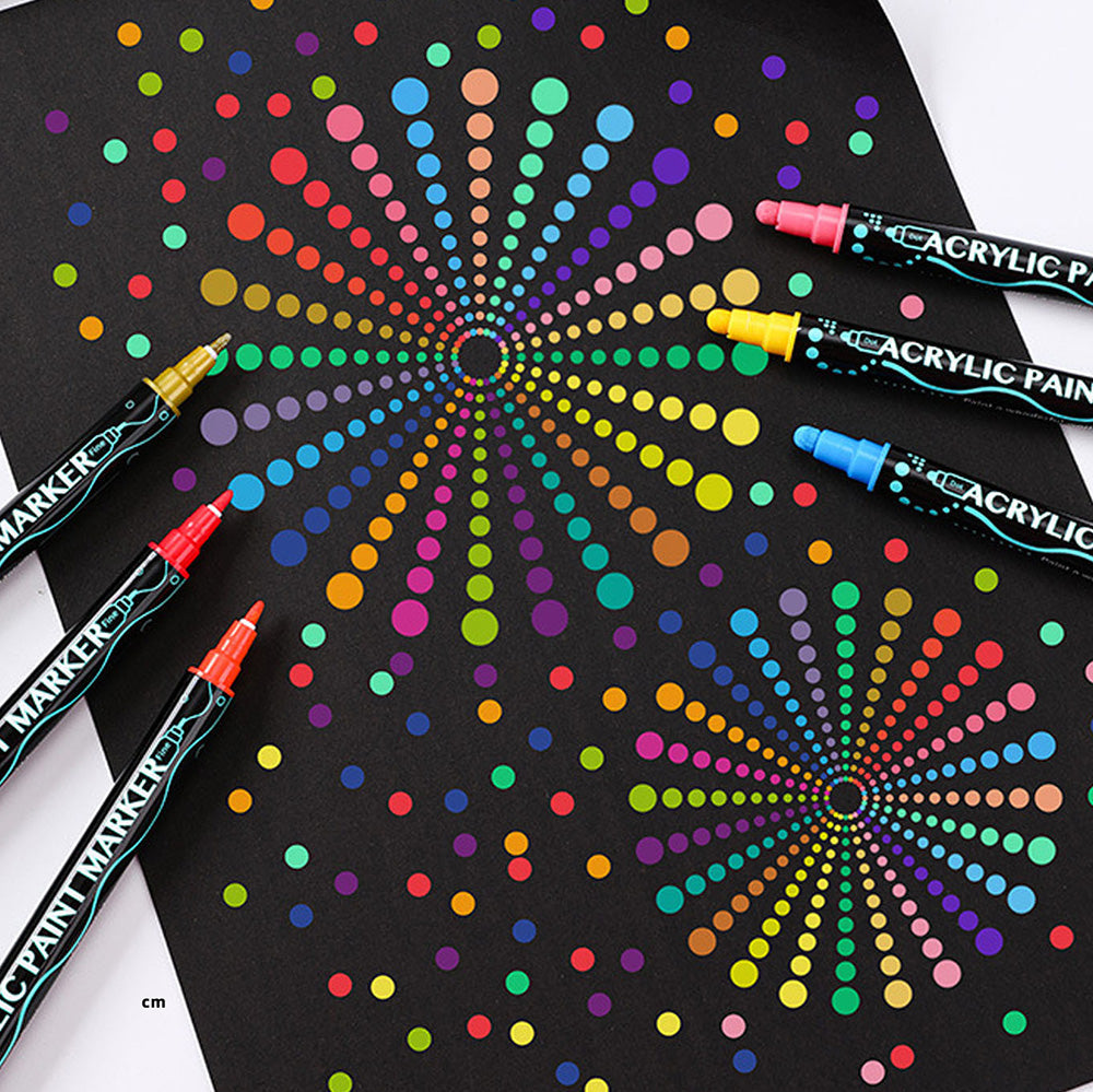 Skorter | 24 Colors Double Tip Acrylic Paint Pens