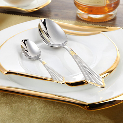 Skorter | 24- or 48-Piece Stainless Steel Cutlery Set with Gold Finish – GlowCut