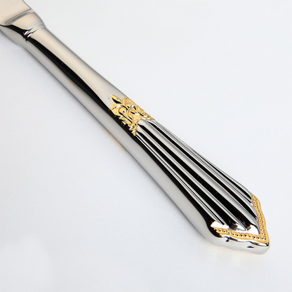 Skorter | 24- or 48-Piece Stainless Steel Cutlery Set with Gold Finish – GlowCut