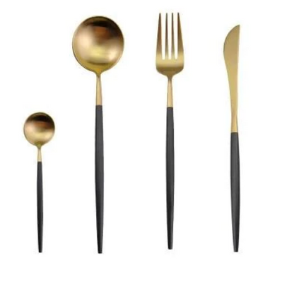 Skorter | 24-Piece Stainless Steel Gold-Silver Luxury Cutlery - RoyalGlow
