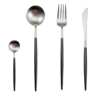 Skorter | 24-Piece Stainless Steel Gold-Silver Luxury Cutlery - RoyalGlow