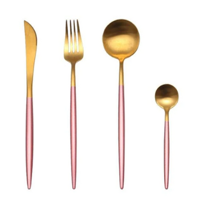 Skorter | 24-Piece Stainless Steel Gold-Silver Luxury Cutlery - RoyalGlow