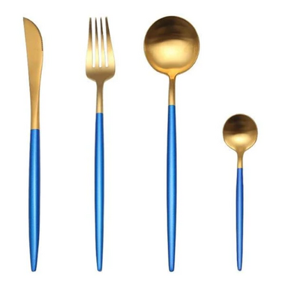 Skorter | 24-Piece Stainless Steel Gold-Silver Luxury Cutlery - RoyalGlow