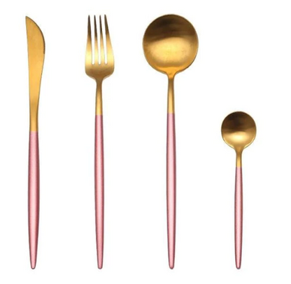 Skorter | 24-Piece Stainless Steel Gold-Silver Luxury Cutlery - RoyalGlow