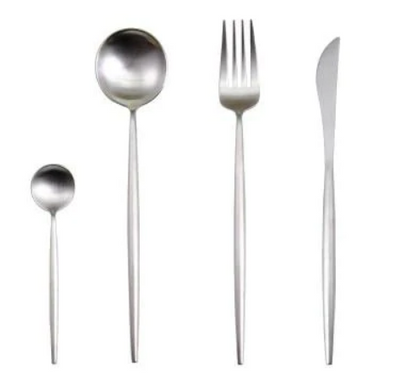 Skorter | 24-Piece Stainless Steel Gold-Silver Luxury Cutlery - RoyalGlow