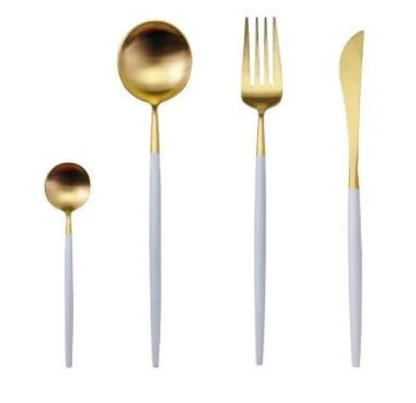 Skorter | 24-Piece Stainless Steel Gold-Silver Luxury Cutlery - RoyalGlow
