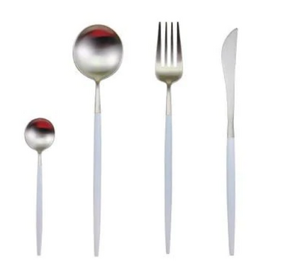 Skorter | 24-Piece Stainless Steel Gold-Silver Luxury Cutlery - RoyalGlow