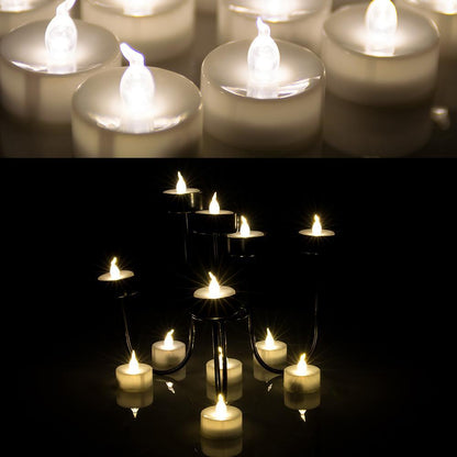 Skorter | 24-piece: Warm white tea lights timer flameless smokeless candles