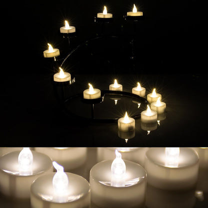 Skorter | 24-piece: Warm white tea lights timer flameless smokeless candles