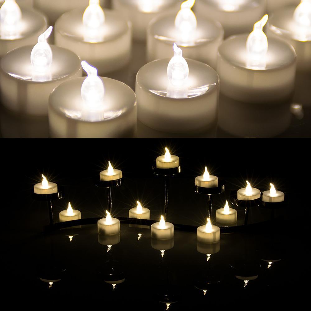 Skorter | 24-piece: Warm white tea lights timer flameless smokeless candles