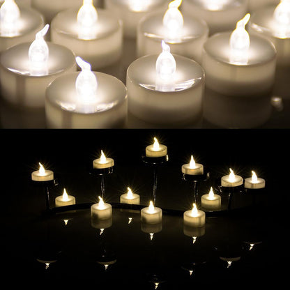 Skorter | 24-piece: Warm white tea lights timer flameless smokeless candles
