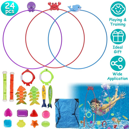 Skorter | 24 Pieces: Diving Set for Swimming Pool for 3+ Years Old