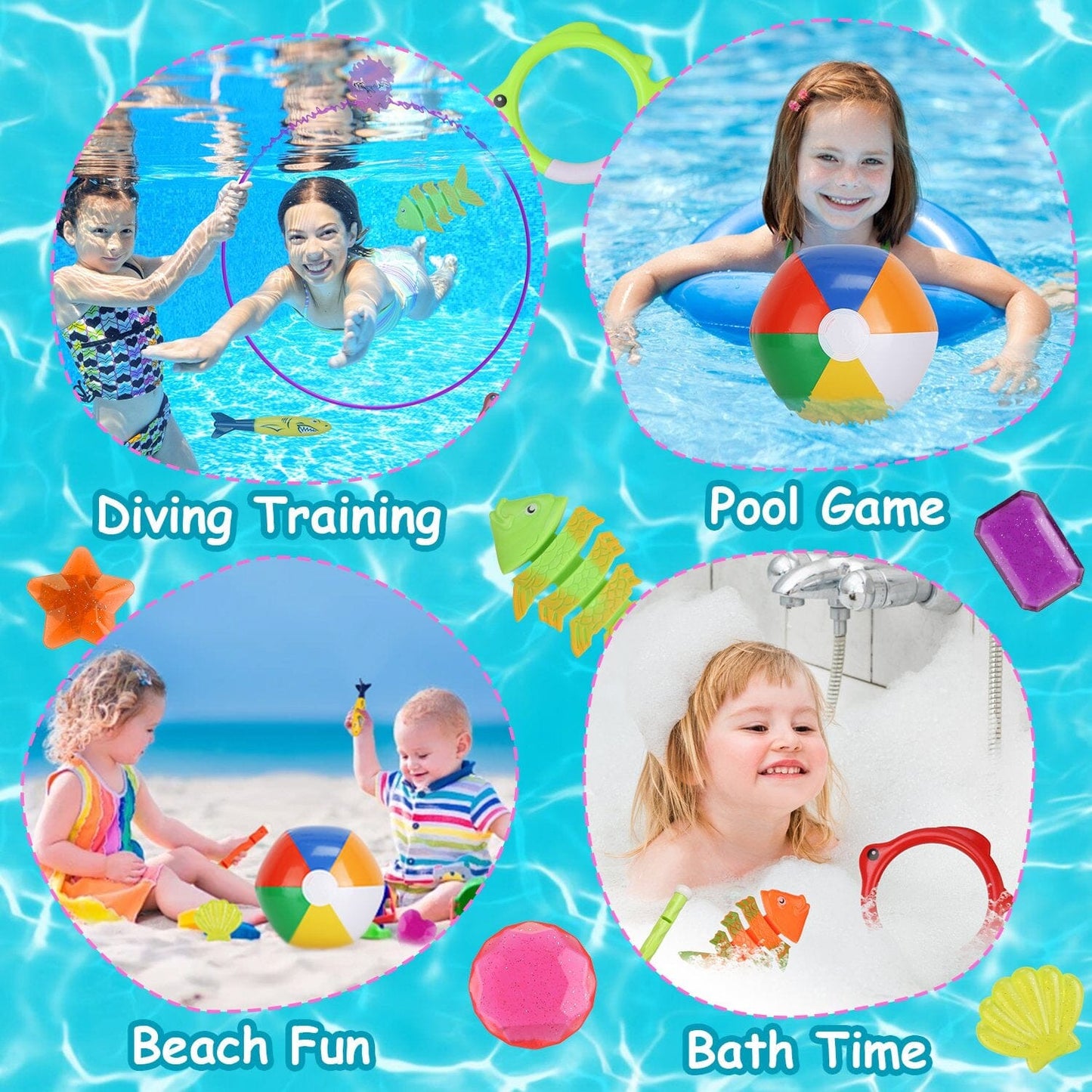 Skorter | 24-piece: Diving toys swimming pool for 3+ years old