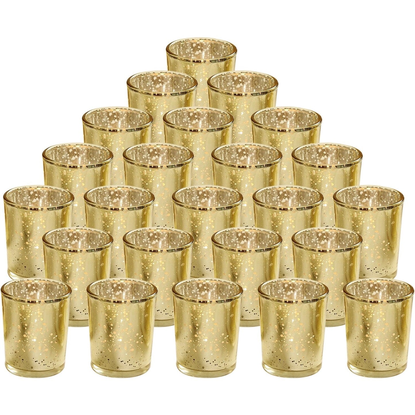 Skorter | 24-piece Gold Votive Tealights Candle Holder Mercury Glass