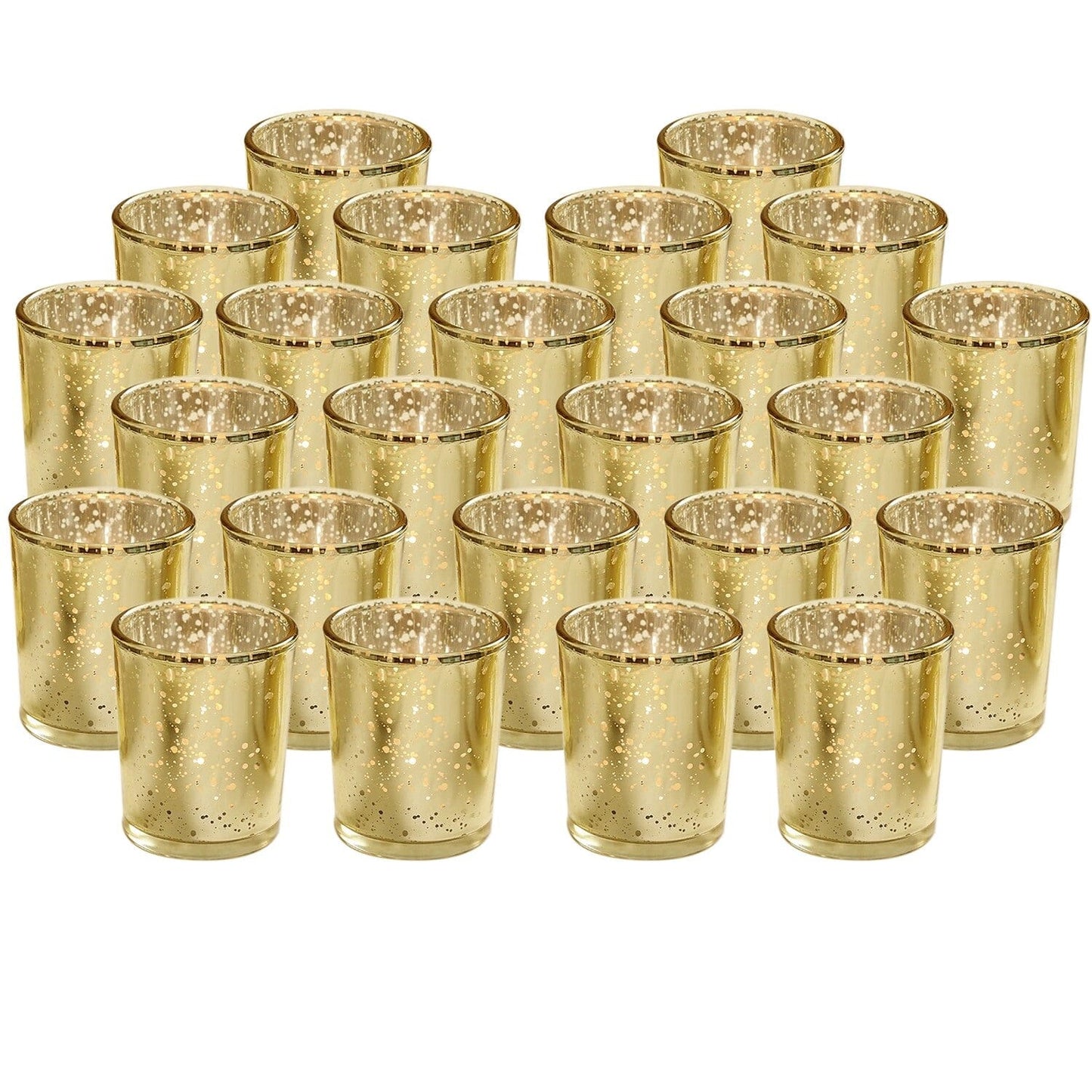 Skorter | 24-piece Gold Votive Tealights Candle Holder Mercury Glass