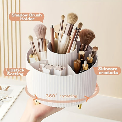 Skorter | 360° Rotation Make-up Organizer – Durable Plastic Cosmetic Storage Box with 5 Compartments