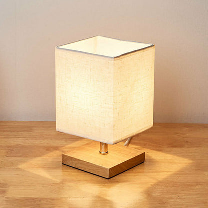 Skorter | LinenWood Minimalist Table Lamp – Natural Wooden Base & Linen Shade for Warm, Modern Lighting