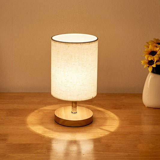 Skorter | LinenWood - Minimalist Table Lamp of Linen and Wood