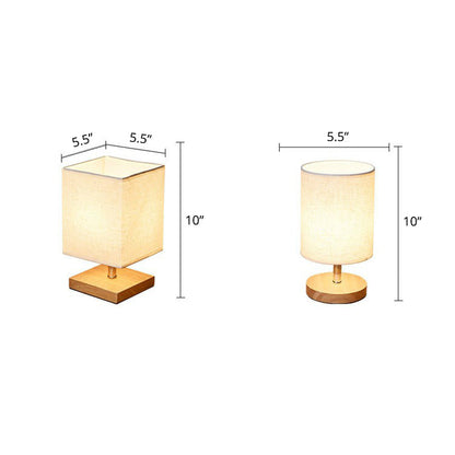 Skorter | LinenWood - Minimalist Table Lamp of Linen and Wood