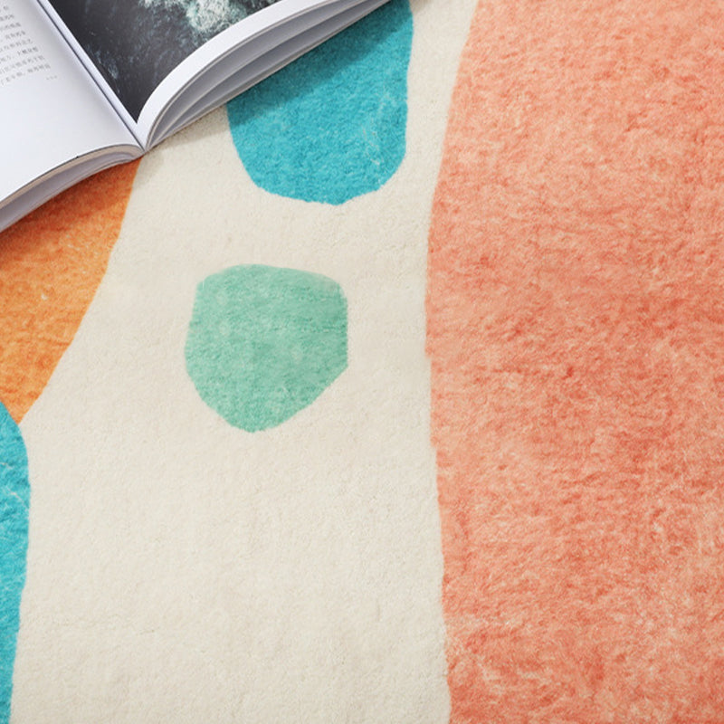 Skorter | Antique Living Room Rug Multicolored Flower Pattern Rug Non-Slip Back Pet Friendly Easy to Care Indoor Rug