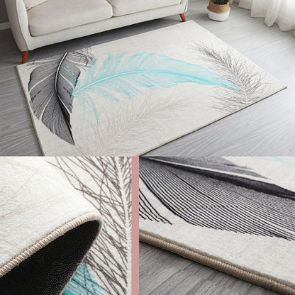 Skorter | Antique Living Room Rug Multicolored Flower Pattern Rug Non-Slip Back Pet Friendly Easy to Care Indoor Rug