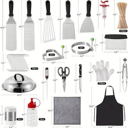 Skorter | 245-piece set: Frying pan spatula kit with storage bag
