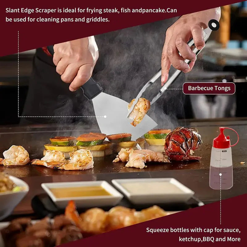 Skorter | 245-piece set: Frying pan spatula kit with storage bag