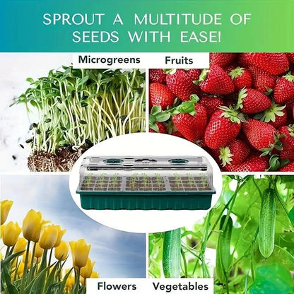 Skorter | Indoor Seed Starter Kit with LED Grow Light & Adjustable Humidity Dome – 36-Cell Tray for Home Gardening