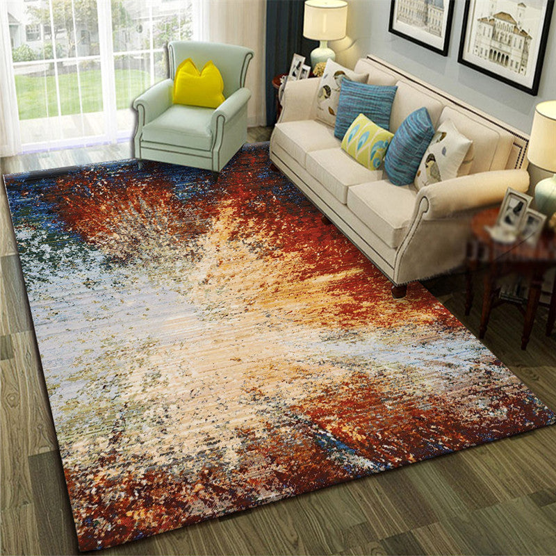 Skorter | Calming Abstract Carpet Multiple Colors Polyester Area Rug Pet-Friendly Easy to Care Indoor Carpet for Living Room