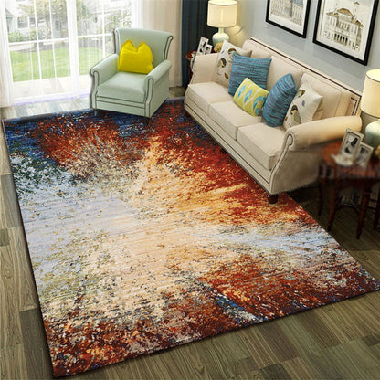 Skorter | Calming Abstract Carpet Multiple Colors Polyester Area Rug Pet-Friendly Easy to Care Indoor Carpet for Living Room