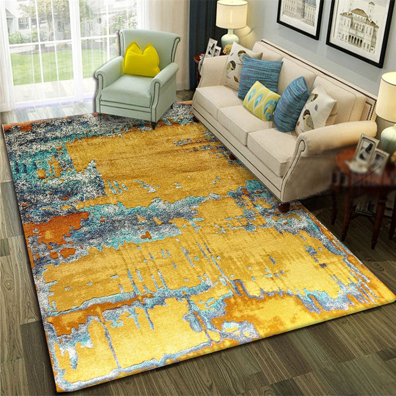 Skorter | Calming Abstract Carpet Multiple Colors Polyester Area Rug Pet-Friendly Easy to Care Indoor Carpet for Living Room