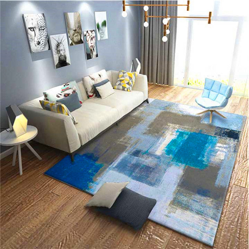 Skorter | Calming Abstract Carpet Multiple Colors Polyester Area Rug Pet-Friendly Easy to Care Indoor Carpet for Living Room