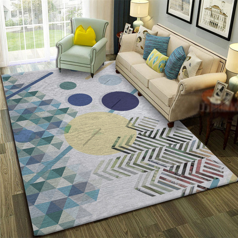 Skorter | Calming Abstract Carpet Multiple Colors Polyester Area Rug Pet-Friendly Easy to Care Indoor Carpet for Living Room