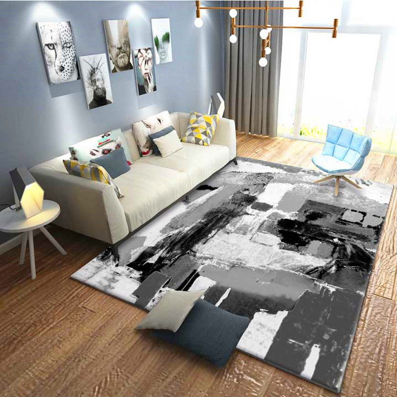 Skorter | Calming Abstract Carpet Multiple Colors Polyester Area Rug Pet-Friendly Easy to Care Indoor Carpet for Living Room