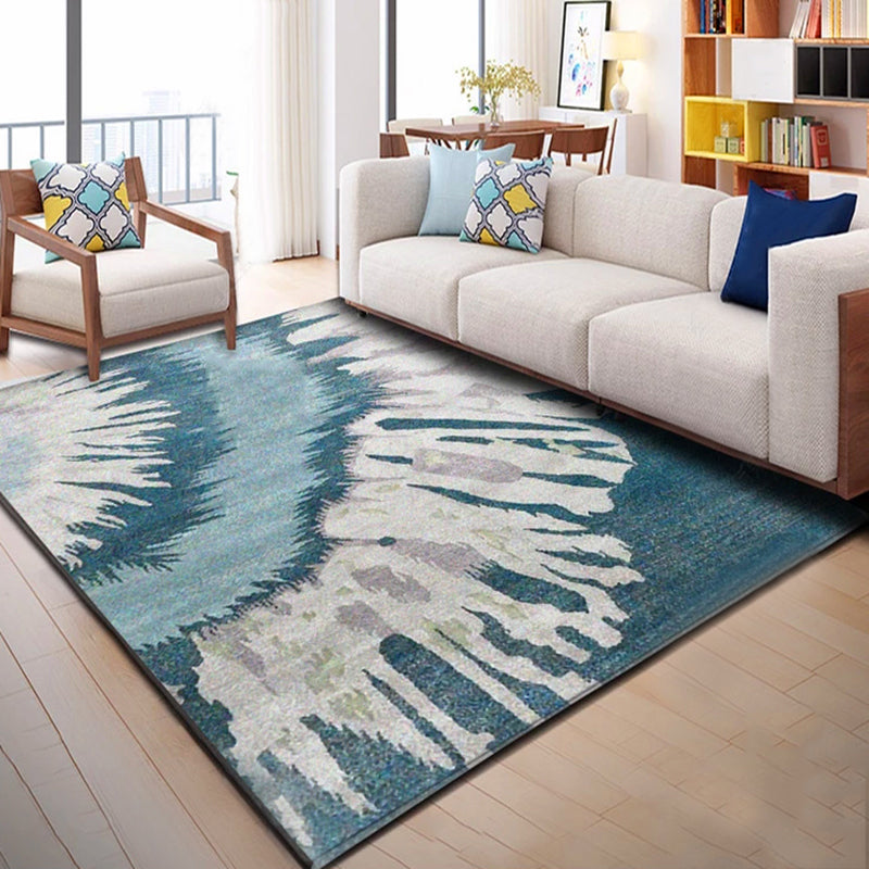 Skorter | Calming Abstract Carpet Multiple Colors Polyester Area Rug Pet-Friendly Easy to Care Indoor Carpet for Living Room