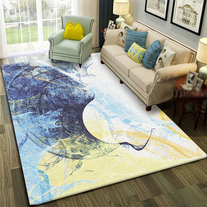 Skorter | Calming Abstract Carpet Multiple Colors Polyester Area Rug Pet-Friendly Easy to Care Indoor Carpet for Living Room