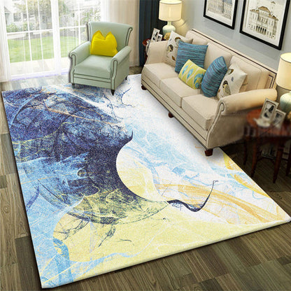 Skorter | Calming Abstract Carpet Multiple Colors Polyester Area Rug Pet-Friendly Easy to Care Indoor Carpet for Living Room