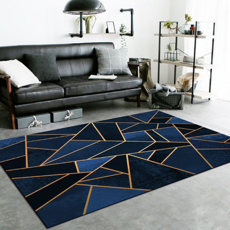 Skorter | Calming geometric printed rug Multicolored polyester indoor rug Easy care pet-friendly area rug for living room