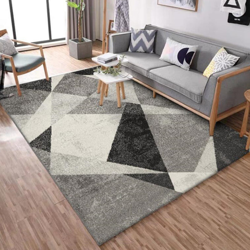 Skorter | Calming geometric printed rug Multicolored polyester indoor rug Easy care pet-friendly area rug for living room