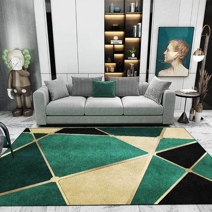 Skorter | Calming geometric printed rug Multicolored polyester indoor rug Easy care pet-friendly area rug for living room