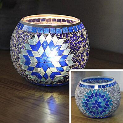 Skorter | European Retro Glass Mosaic Tealight Holder
